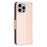For iPhone 15 Pro Max Flip Case Butterfly Imprinted Leather Anti-Dust Stand Wallet Phone Cover with Strap - Rose Gold - 7