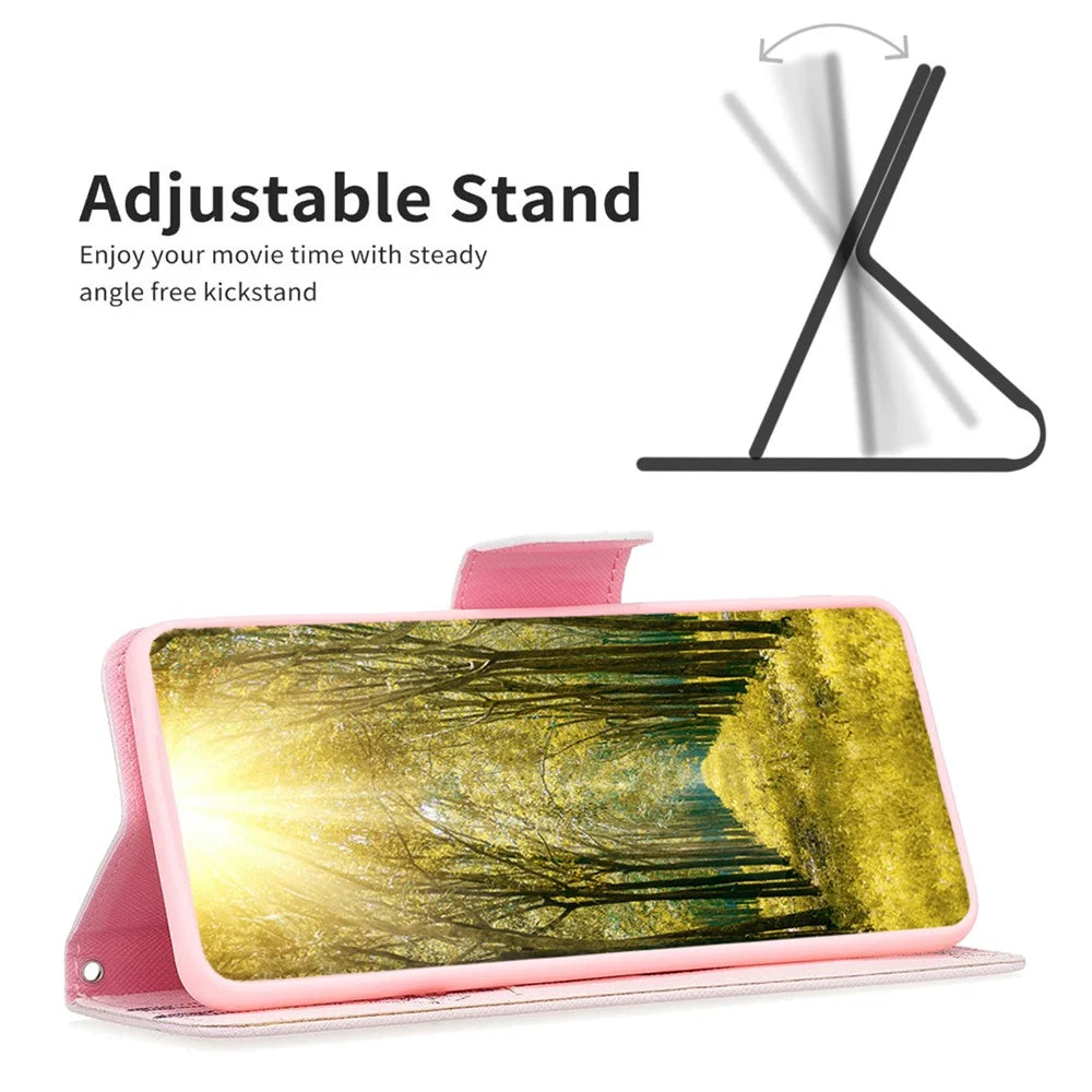 Stand Wallet Phone Case for iPhone 15 , Pattern Printing PU Leather + TPU Phone Cover - Giraffe - 3