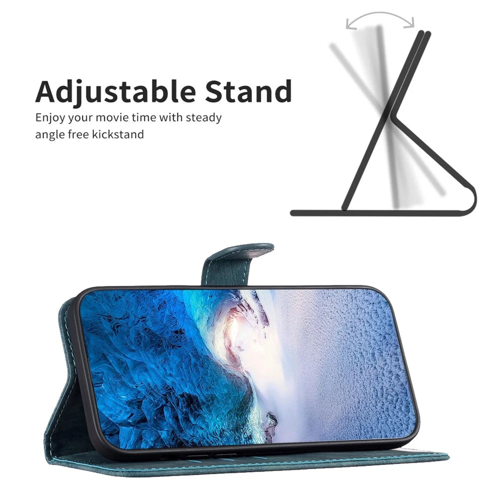 For iPhone 15 Pro Mobile Phone Stand Case Wallet Imprinted Rhombus PU Leather Anti-Drop Phone Cover - Green - 3