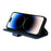 For iPhone 15 Pro Leather Wallet Cases Skin Touch Phone Cover Stand with Strap - Blue - 3