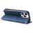 For iPhone 15 Pro Leather Wallet Cases Skin Touch Phone Cover Stand with Strap - Blue - 4