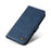 For iPhone 15 Pro Leather Wallet Cases Skin Touch Phone Cover Stand with Strap - Blue - 5