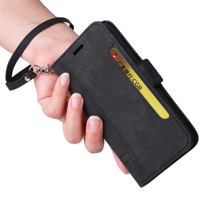 BETOPNICE 001 For iPhone 15 Plus Shockproof PU Leather Stand Cover Multifunction Wallet Cell Phone Case - Black - 7
