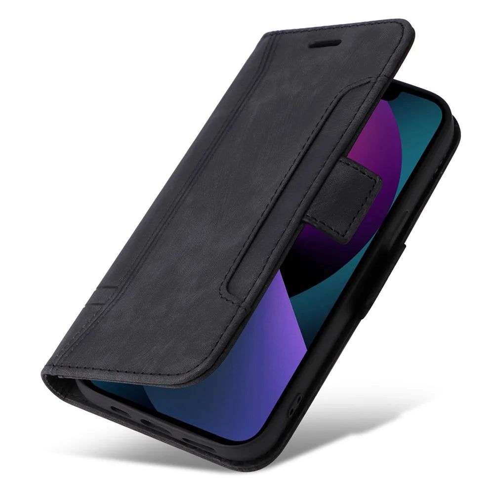 BETOPNICE 001 For iPhone 15 Smartphone Cover Wallet Cell Phone Case Shockproof PU Leather Stand Shell - Black - 5
