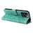 For iPhone 15 Pro Max Case Floral Pattern PU Leather Wallet Stand Phone Cover - Green - 4