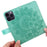 For iPhone 15 Pro Max Case Floral Pattern PU Leather Wallet Stand Phone Cover - Green - 5