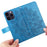 For iPhone 15 Pro Case Floral Pattern PU Leather Wallet Stand Phone Cover - Blue - 5