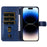 For iPhone 15 Pro Calf Texture Phone Case Zipper Pocket Wallet Foldable Stand Anti-Scratch Cell Phone Cover - Blue - 2