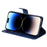 For iPhone 15 Pro Calf Texture Phone Case Zipper Pocket Wallet Foldable Stand Anti-Scratch Cell Phone Cover - Blue - 3