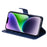 Wallet Foldable Stand Cover For iPhone 15 Plus Anti-Scratch Calf Texture Phone Case Zipper Pocket Phone Shell - Blue - 3