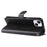For iPhone 15 Anti-Scratch Calf Texture Phone Case Wallet Foldable Stand Cover with Zipper Pocket - Black - 4