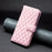 BINFEN COLOR BF Style-14 for iPhone 15 Anti-Scratch Cell Phone Shell Imprinted Stand Leather Wallet Smartphone Cover - Pink - 4