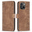 Imprinted Rhombus PU Leather Case for iPhone 15 , Drop-Proof Stand Wallet Phone Cover - Brown - 1