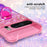 For Google Pixel 8 Pro TPU Case with Kickstand Gradiant Quicksand Shockproof Cover - Pink+Purple - 4