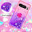 For Google Pixel 8 Pro TPU Case with Kickstand Gradiant Quicksand Shockproof Cover - Pink+Purple - 5
