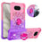 For Google Pixel 8 TPU Case with Kickstand Gradiant Quicksand Shockproof Cover - Pink+Purple - 1