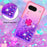 For Google Pixel 8 TPU Case with Kickstand Gradiant Quicksand Shockproof Cover - Pink+Purple - 5