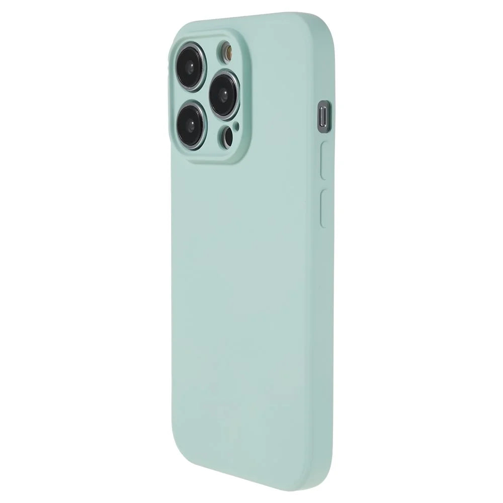 Candy Color Shell for iPhone 15 Pro Max Soft TPU Phone Case Fiber Lining Rubberized Phone Cover - Baby Blue - 1