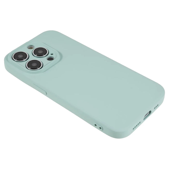 Candy Color Shell for iPhone 15 Pro Max Soft TPU Phone Case Fiber Lining Rubberized Phone Cover - Baby Blue - 4