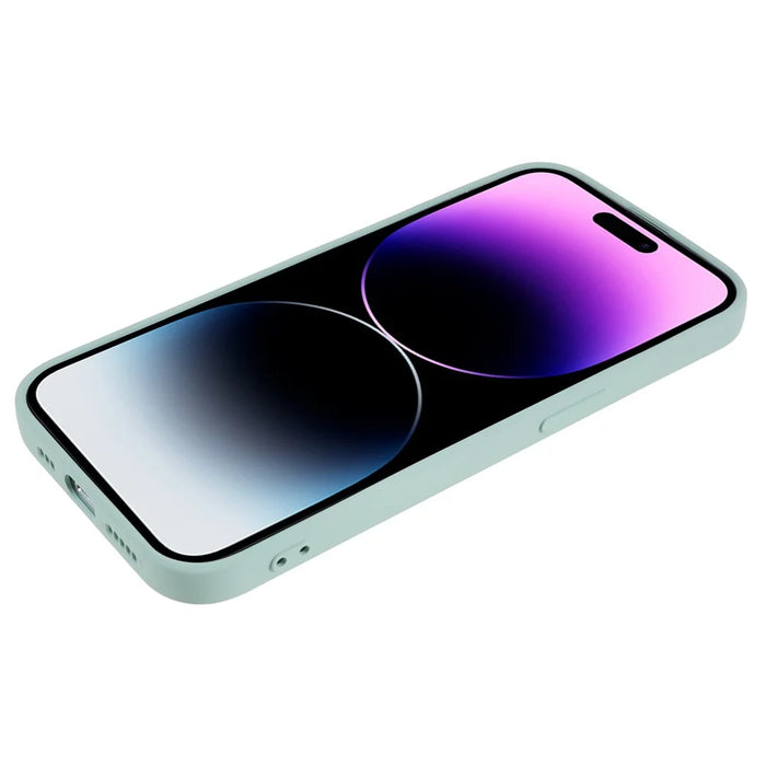Candy Color Shell for iPhone 15 Pro Max Soft TPU Phone Case Fiber Lining Rubberized Phone Cover - Baby Blue - 5