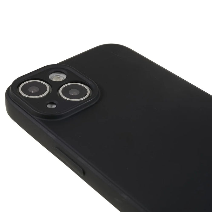 Fiber Lining Shell for iPhone 15 Candy Color Anti-Drop TPU Phone Case Rubberized Phone Cover - Black - 7