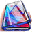 Phone Case for iPhone 15 Plus Full Body Case Magnetic Tempered Glass Double-Sided Phone Case - Blue - 3