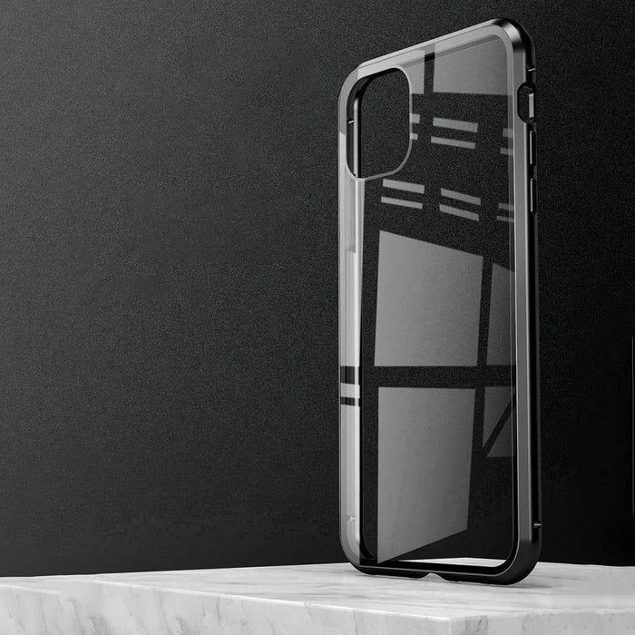Phone Case for iPhone 15 Plus Full Body Case Magnetic Tempered Glass Double-Sided Phone Case - Blue - 5