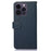 KHAZNEH Slim-Fit Leather Case for iPhone 14 Pro RFID Blocking Litchi Texture Wallet Phone Stand Cover - Blue - 7
