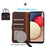 KHAZNEH For iPhone 15 Pro Anti-Scratch RFID Blocking Leather Case Stand Wallet Litchi Texture Phone Cover - Brown - 2
