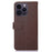 KHAZNEH For iPhone 15 Pro Anti-Scratch RFID Blocking Leather Case Stand Wallet Litchi Texture Phone Cover - Brown - 7