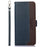 KHAZNEH For iPhone 15 RFID Blocking Litchi Texture Leather Case Stand Wallet Phone Cover - Blue - 6