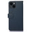 KHAZNEH For iPhone 15 RFID Blocking Litchi Texture Leather Case Stand Wallet Phone Cover - Blue - 7