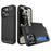 PC + TPU Phone Cover for iPhone 15 , Sliding Card Holder Anti-scratch Back Case - Black - 1