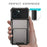 For iPhone 15 TPU + PC Shockproof Phone Case Flip Card Holder Back Cover - Grey - 3