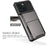 For iPhone 15 TPU + PC Shockproof Phone Case Flip Card Holder Back Cover - Grey - 7