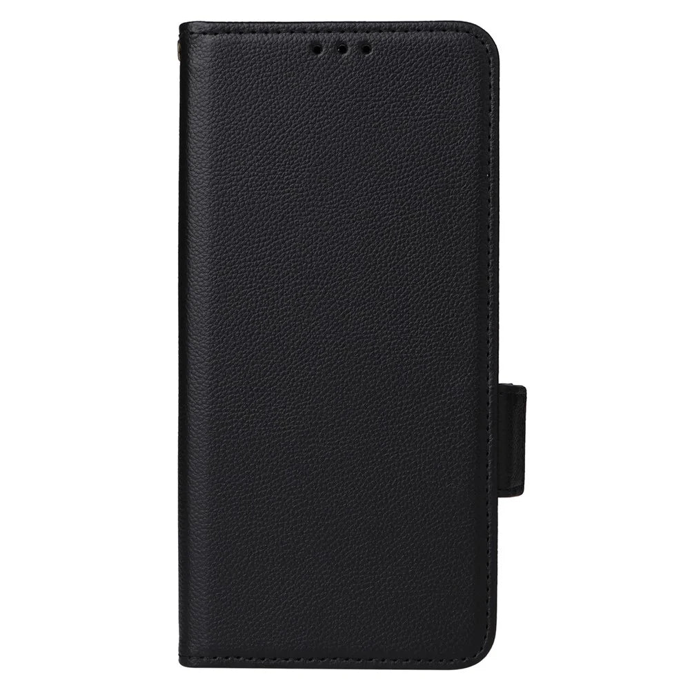 Wallet Stand Phone Case for Nokia XR21 Litchi Texture PU Leather Shockproof Cover - Black - 7