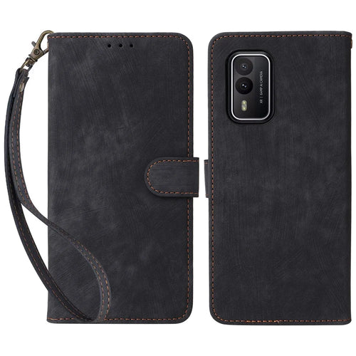 For Nokia XR21 RFID Blocking Phone Cover Wallet Stand Shell Shockproof Leather Case - Black - 1