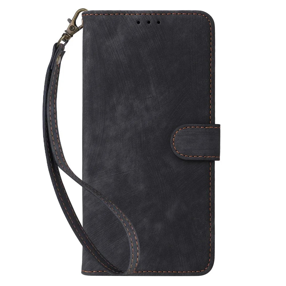For Nokia XR21 RFID Blocking Phone Cover Wallet Stand Shell Shockproof Leather Case - Black - 6