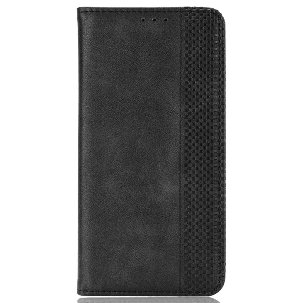Retro Phone Case for Ulefone Note 16 Pro , PU Leather + TPU Phone Cover with Stand Wallet - Black - 7