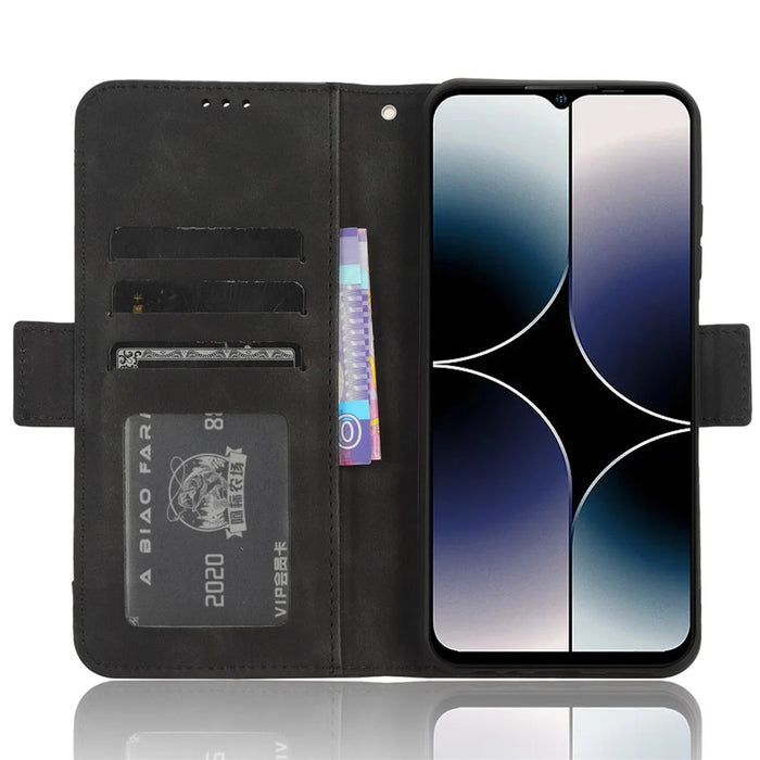 For Ulefone Note 16 Pro PU Leather Case Phone Wallet Multiple Card Slots Stand Cover - Black - 2