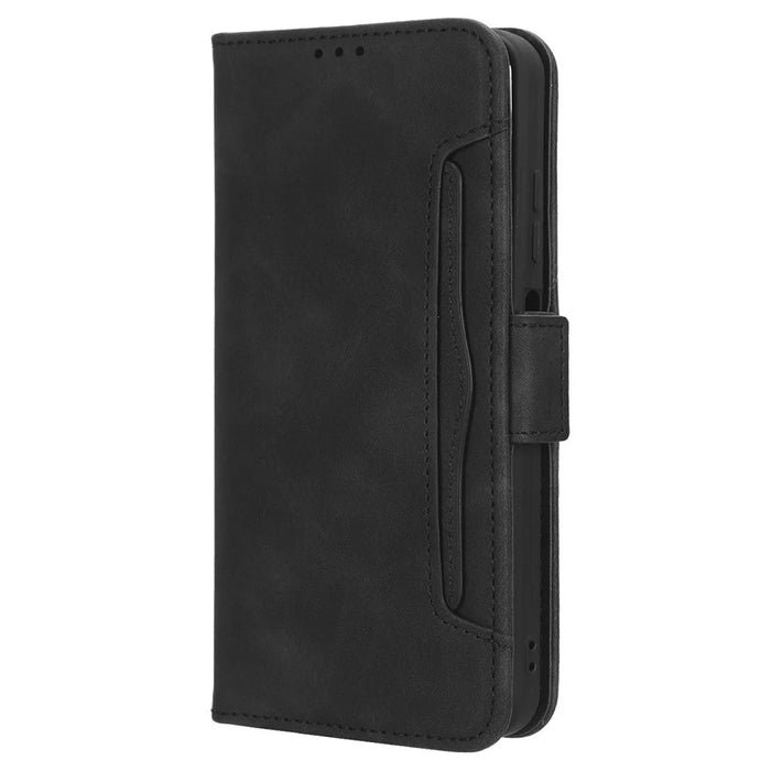 For Ulefone Note 16 Pro PU Leather Case Phone Wallet Multiple Card Slots Stand Cover - Black - 6