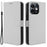 For Ulefone Note 16 Pro PU Leather Wallet Phone Case Stand Cover Diamond Texture Shell - White - 1