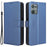 Diamond Texture Shell for Blackview Oscal C30 / C30 Pro Phone Wallet Case PU Leather Stand Cover - Blue - 1