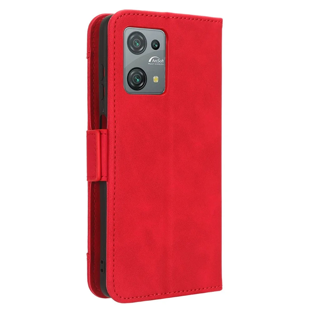 For Blackview Oscal C30 / Oscal C30 Pro Multiple Card Slots PU Leather Case Wallet Phone Stand Cover - Red - 7