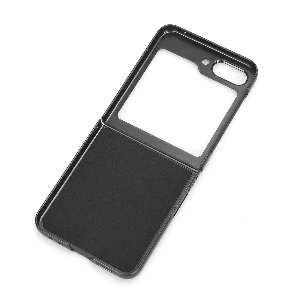 For Samsung Galaxy Z Flip5 5G Slim Phone Case Litchi Texture PU Leather Coated PC Protective Cover - Black - 2