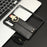 For Samsung Galaxy Z Fold5 5G Calf Texture PU Leather PC Case Kickstand Grip Phone Cover with Shoulder Strap - Black - 1