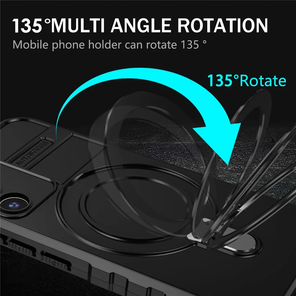 For Samsung Galaxy S22 5G Magnetic Case PC+TPU Kickstand Phone Cover - Black - 7
