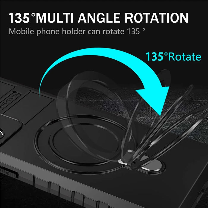 Magnetic Phone Case for Samsung Galaxy Note20 Ultra / Note20 Ultra 5G , Shockproof PC+TPU Kickstand Cover - Black - 7