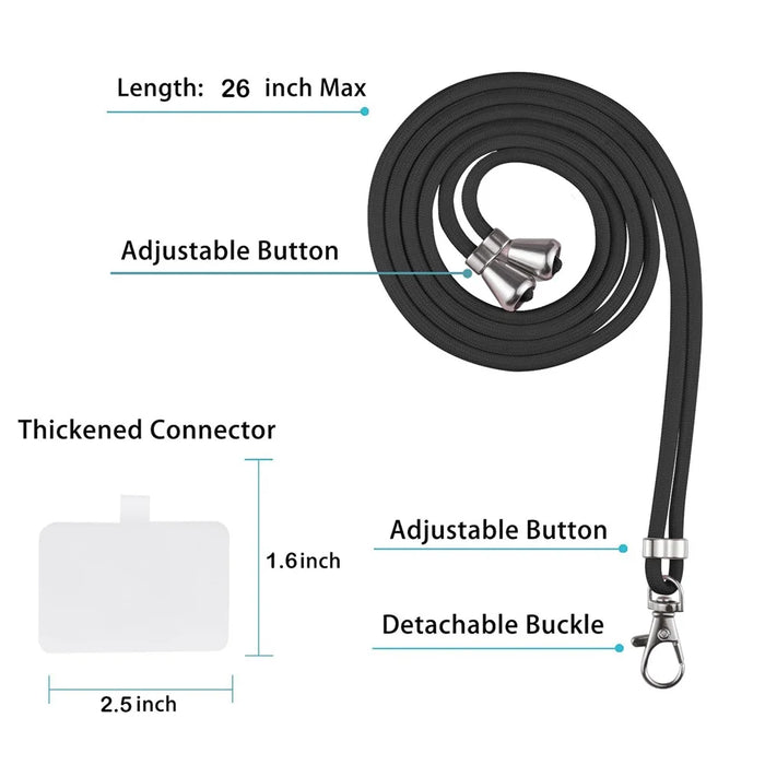 YB PC Series-4 Phone Case for iPhone 15 Pro , PC + TPU Shockproof Back Cover with Lanyard - Black - 7