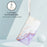 For iPhone 15 Plus Case with Strap Marble Pattern Leather Phone Cover Card Holder - White+Purple LS006 - 4